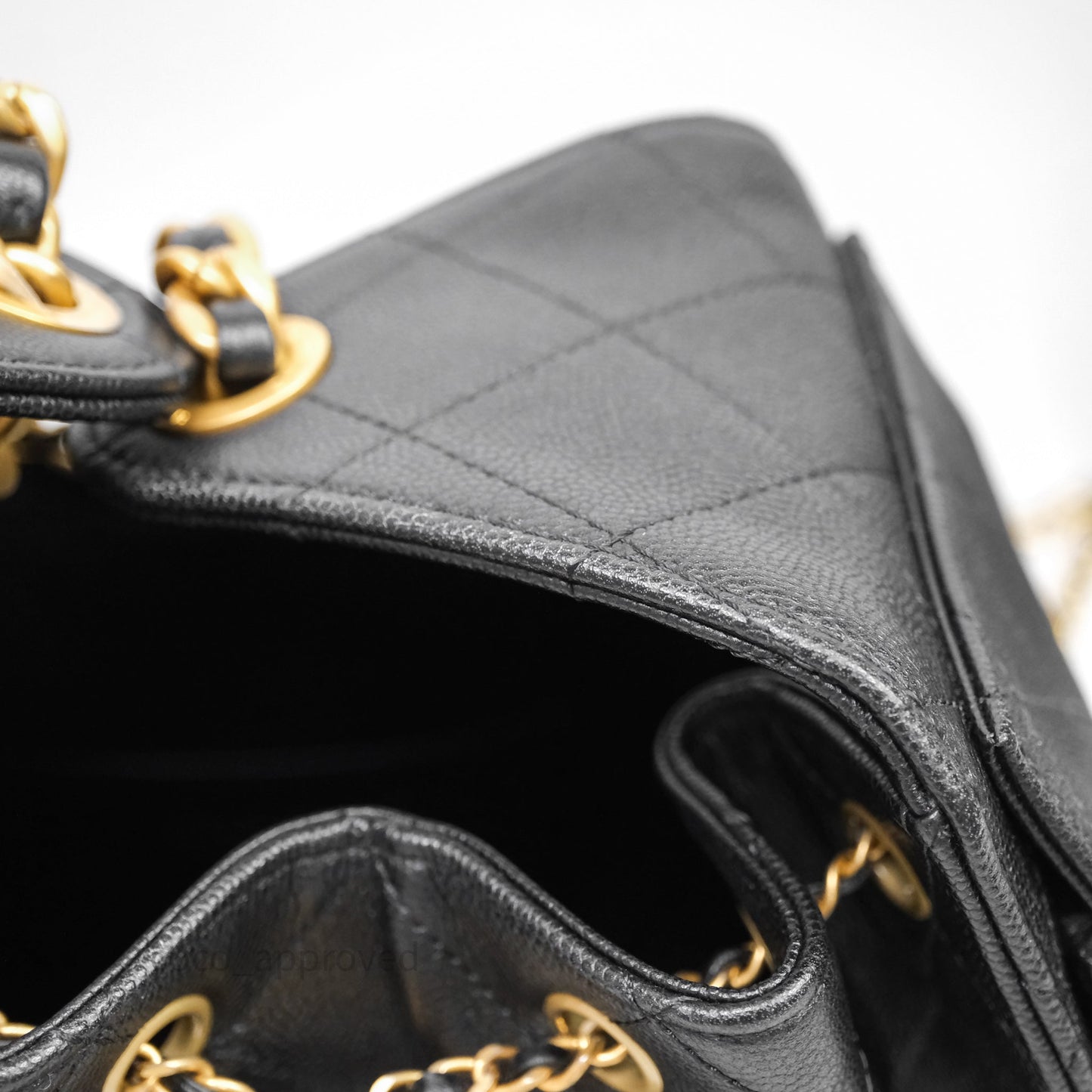 Chanel 25 Small Black Caviar Aged Gold Hardware