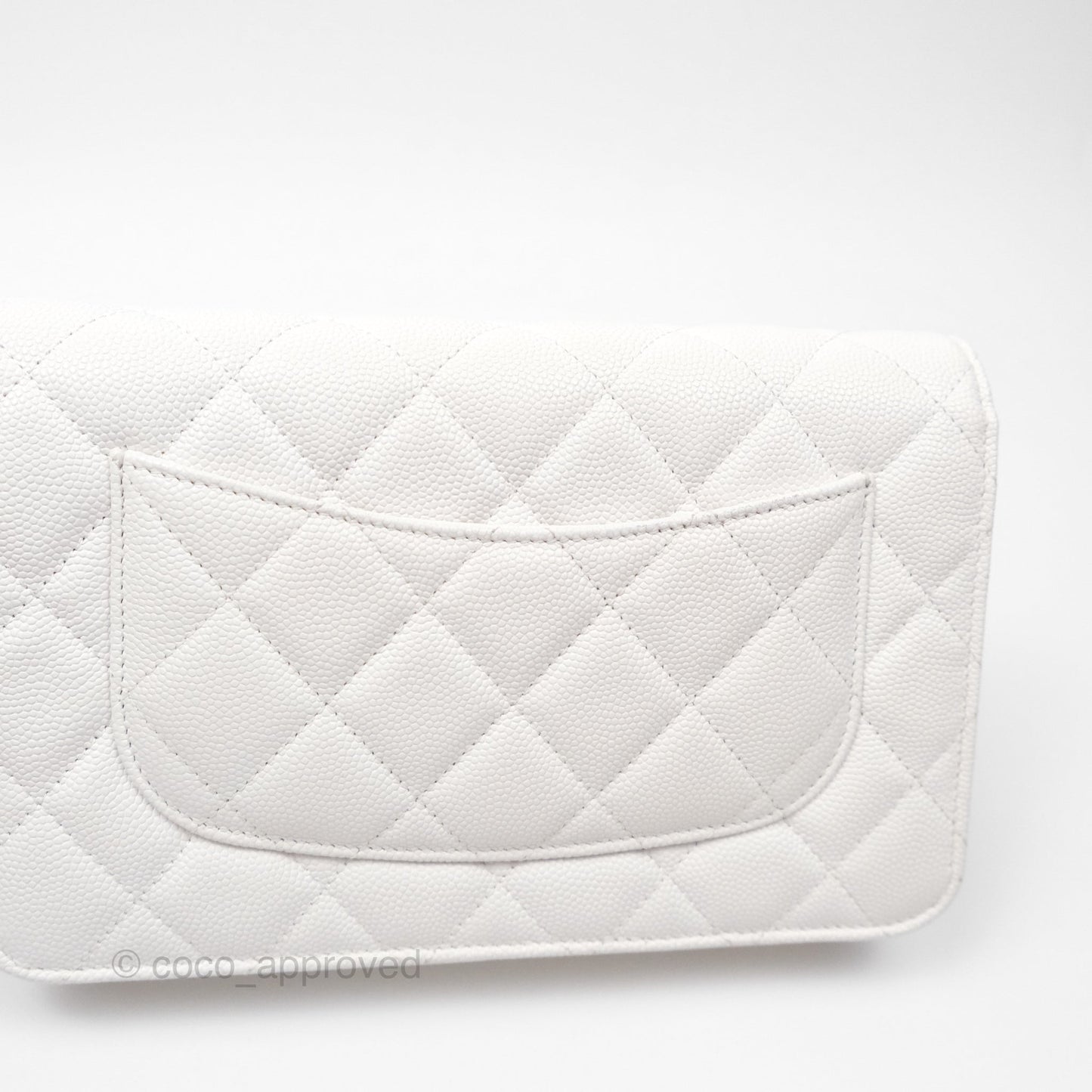Chanel Quilted Classic Wallet on Chain WOC White Caviar Gold Hardware