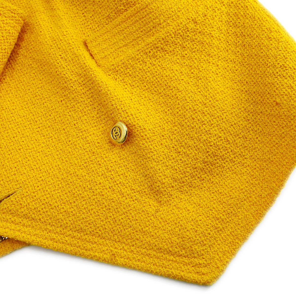 Chanel Double Breasted Colorless Jacket Yellow 17 #38