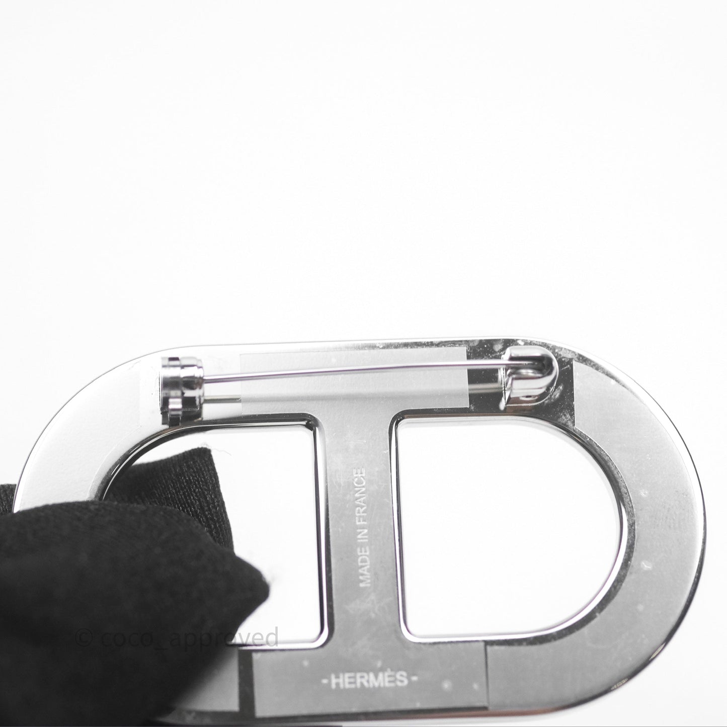 Hermès Chaine d'Ancre Brooch Epsom Palladium Hardware
