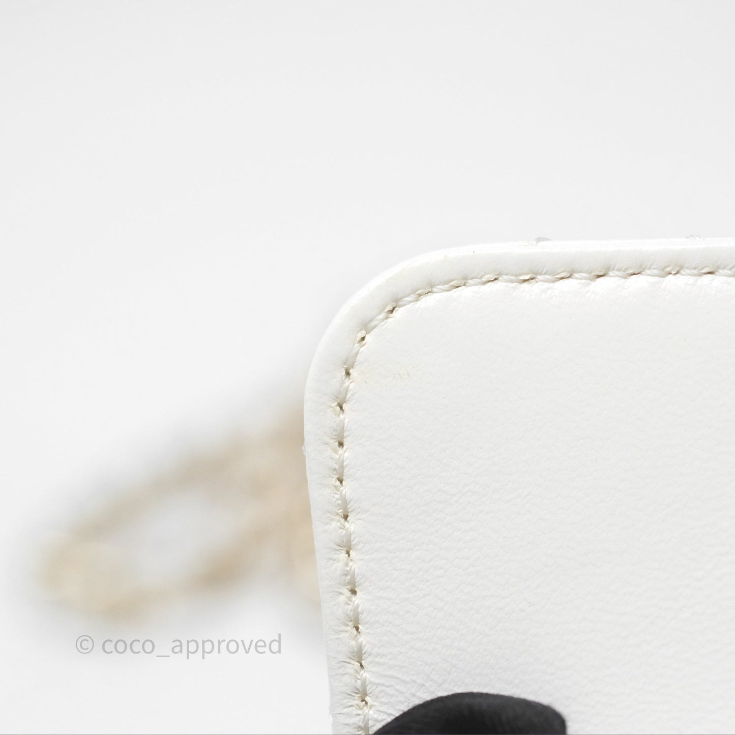 Chanel Crystals Top Handle Mini Rectangular Flap Bag White Lambskin Gold Hardware