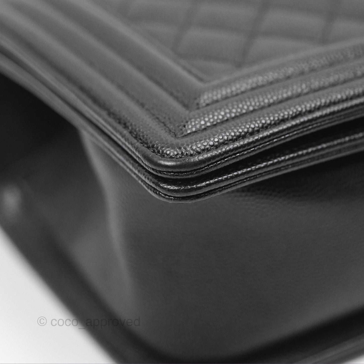 Chanel Quilted Medium Boy Black Caviar Ruthenium Hardware
