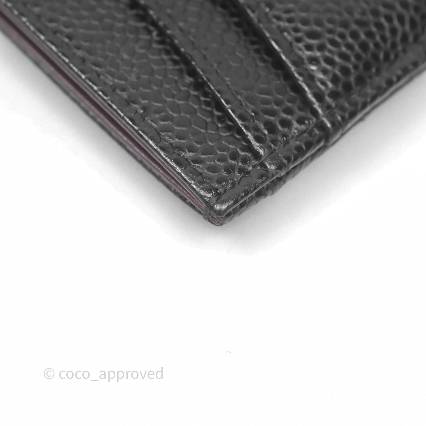 Chanel Classic Flat Card Holder Black Caviar Gold Hardware