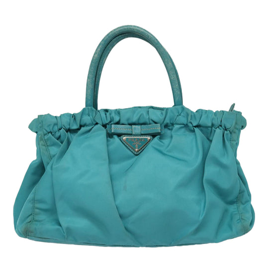 Luxury Prada Hand Bag Nylon 2way Turquoise Blue  83957
