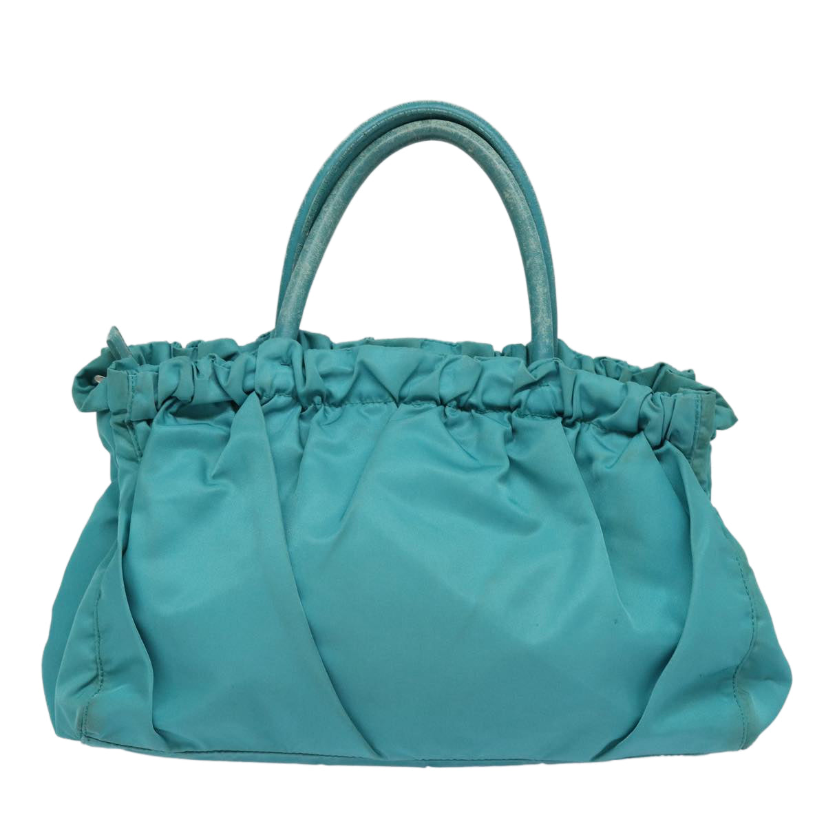 Luxury Prada Hand Bag Nylon 2way Turquoise Blue  83957