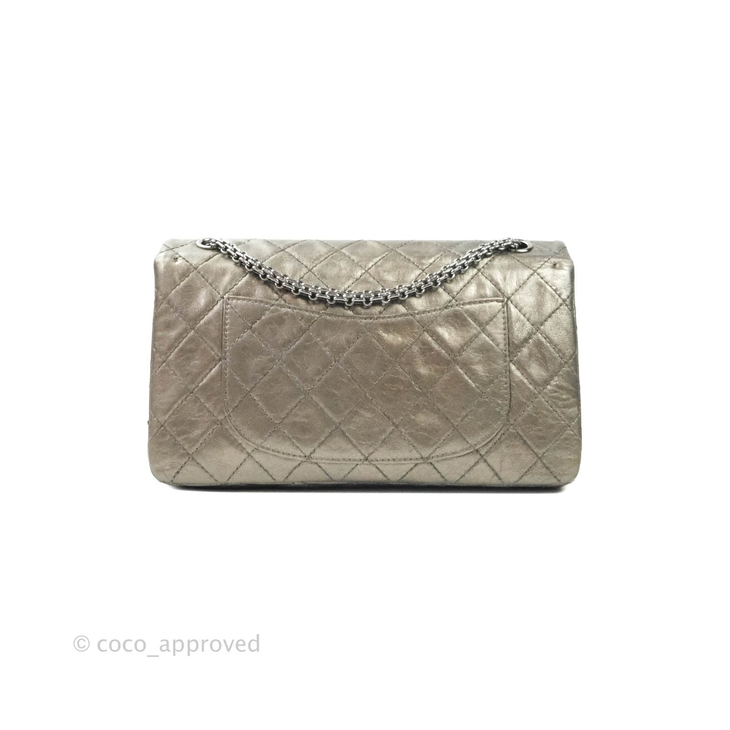 Chanel Quilted Reissue 226 Metallic Aged Calfskin Gun Metal Hardware
