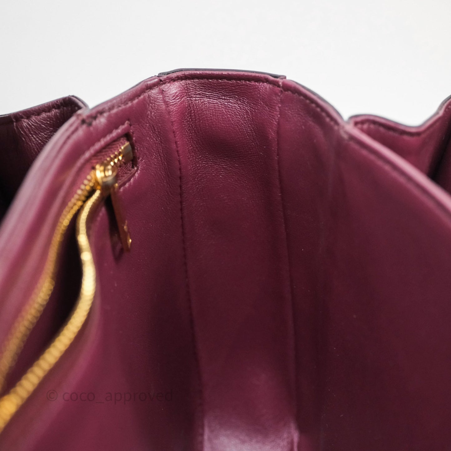 Celine Medium Triomphe Acai Burgundy Shiny Calfskin Gold Hardware