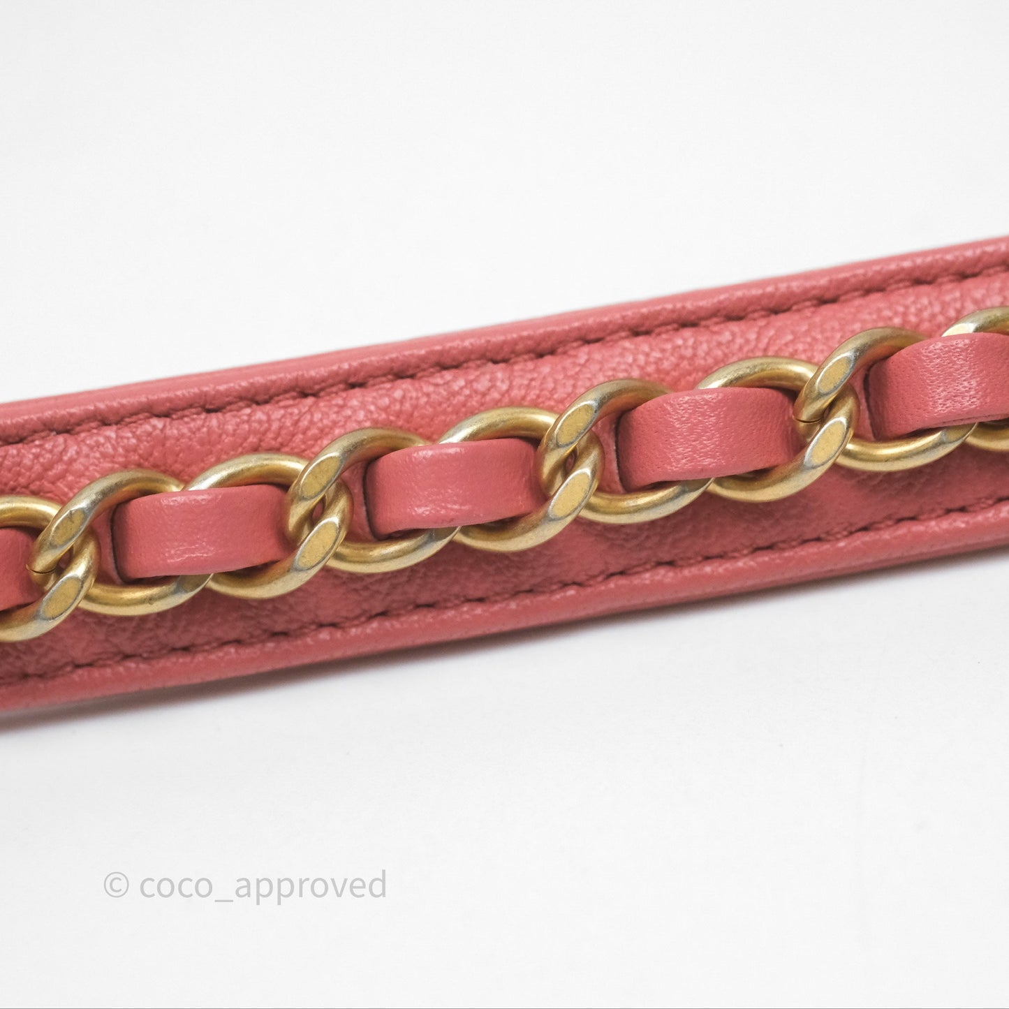Chanel Quilted Small Chain Infinity Handle Bag Pink Lambskin Aged Gold Hardware