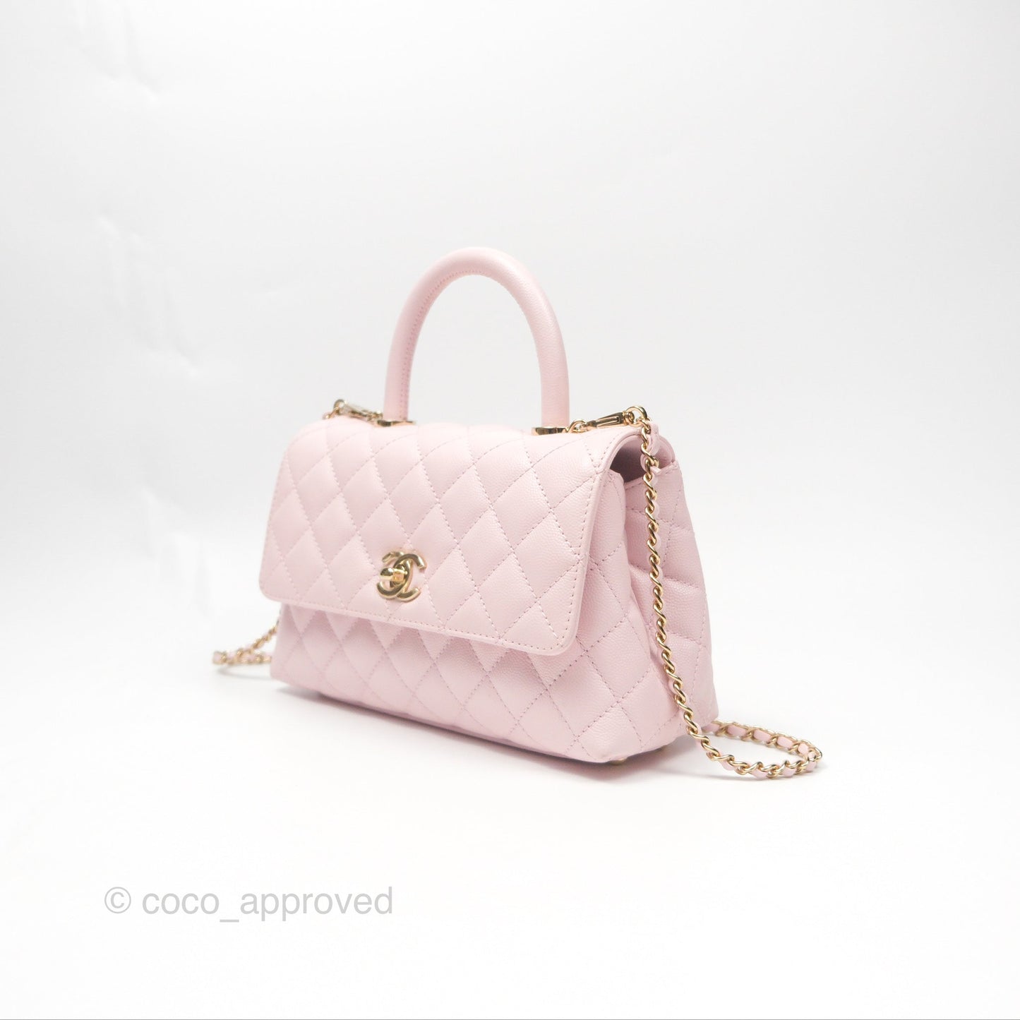 Chanel Small Coco Handle Light Pink Caviar Gold Hardware