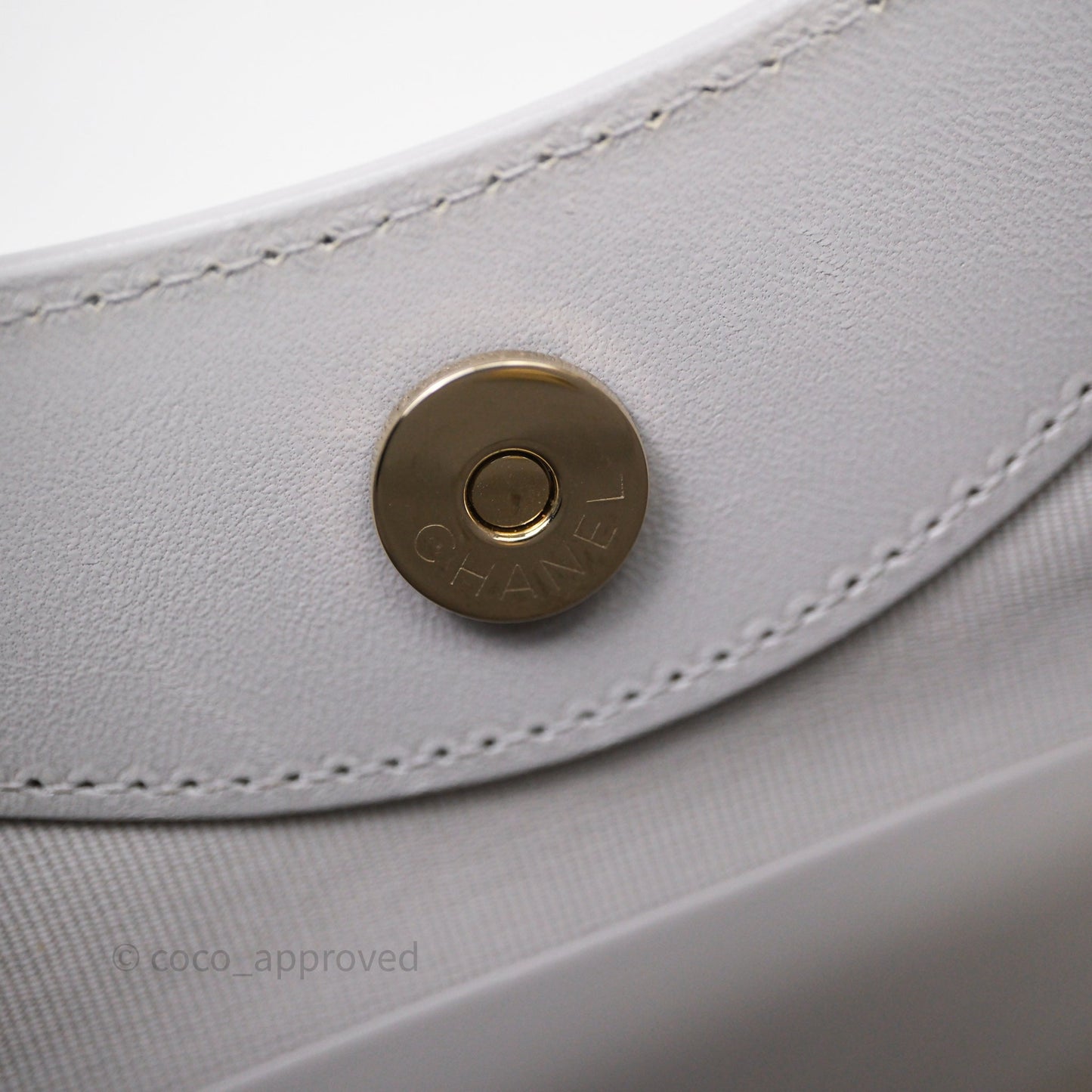 Chanel Nano 31 Grey Shiny Lambskin Gold Hardware