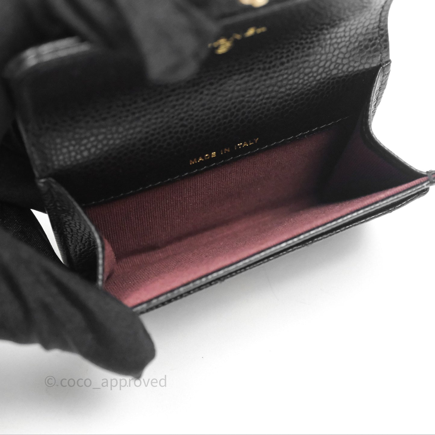 Chanel Quilted Flap Card Holder Caviar Black Gold Hardware