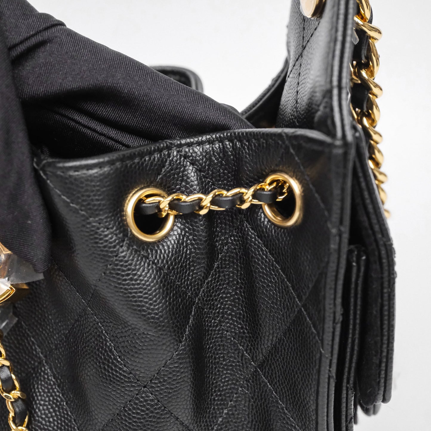 Chanel 25 Mini Bag Black Caviar Gold Hardware