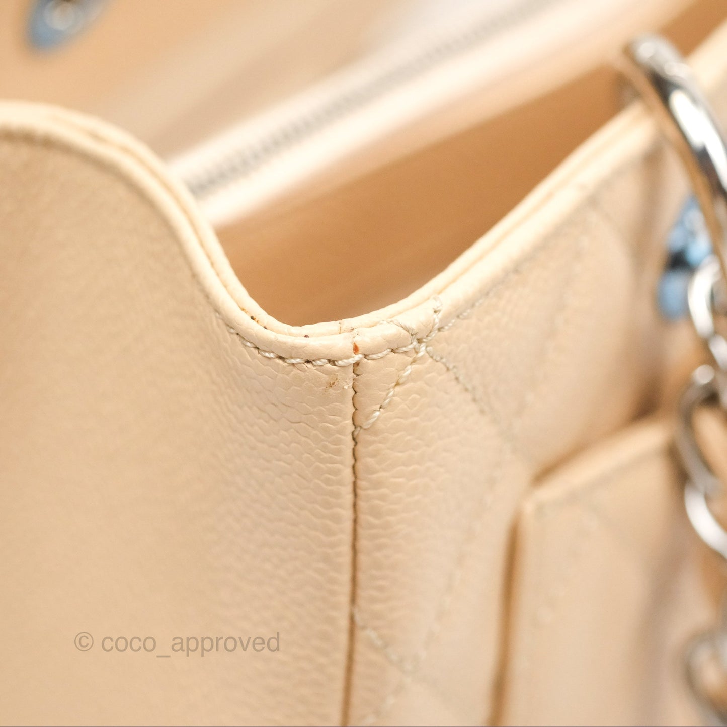 Chanel GST Beige Caviar Silver Hardware