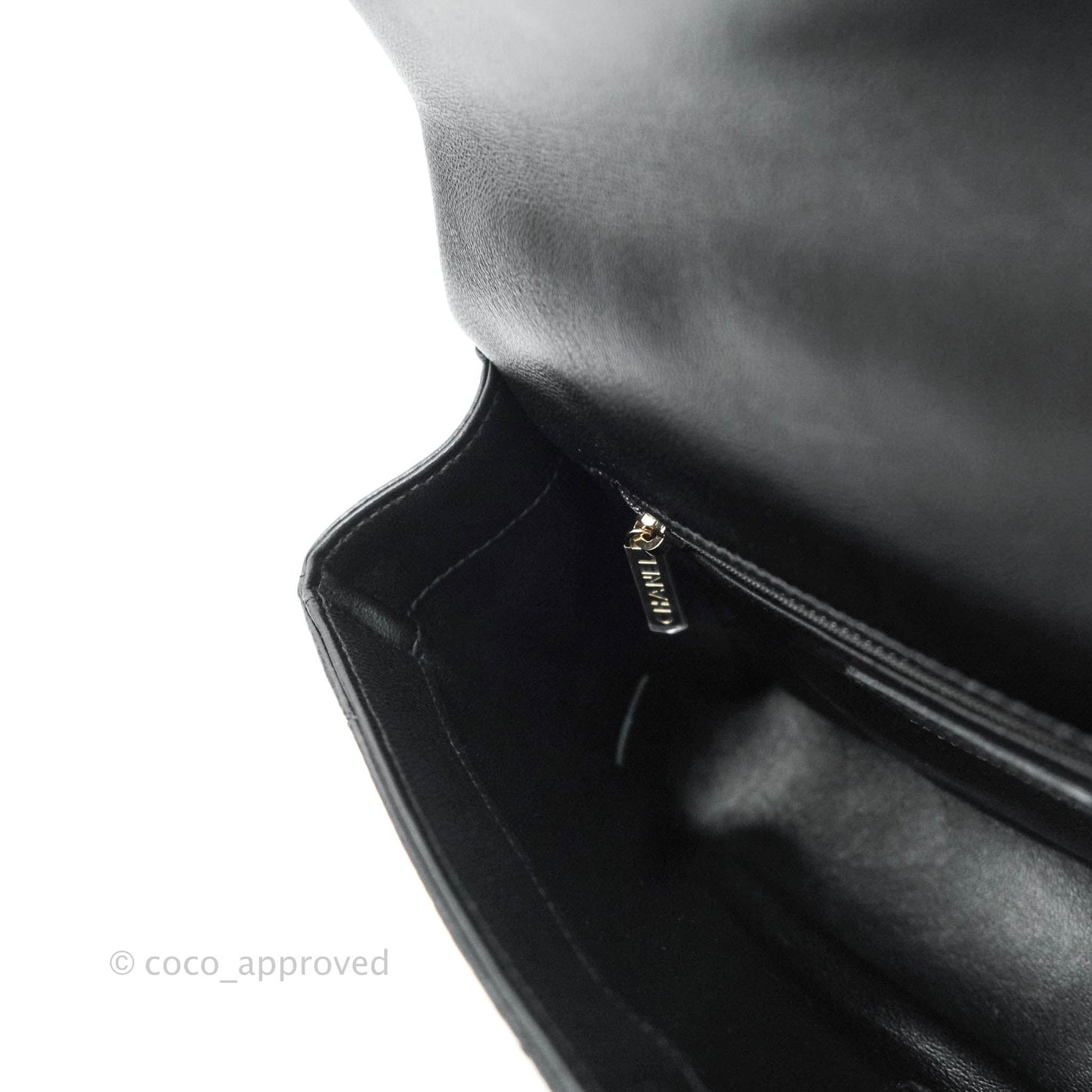 Chanel Easy Cherry Flap Bag With Handle Black Lambskin Gold Hardware 19K