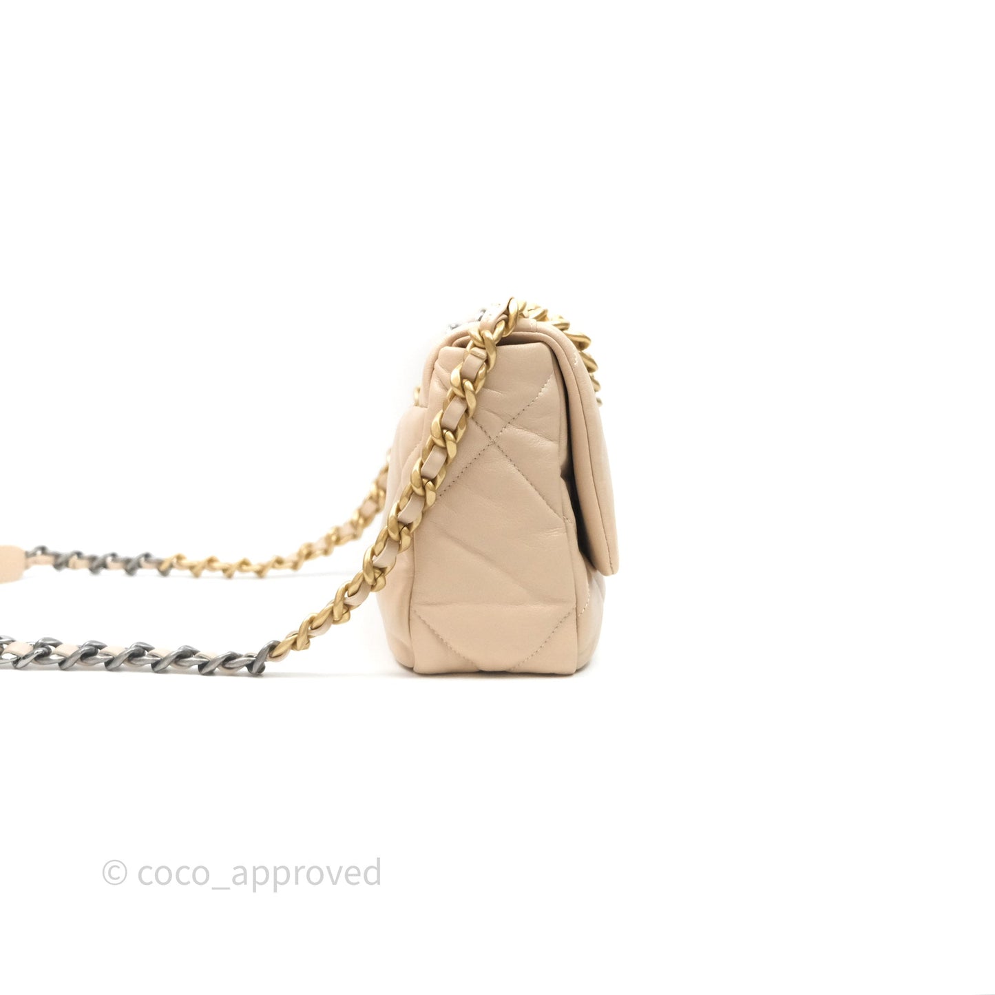 Chanel 19 Small Beige Mixed Hardware