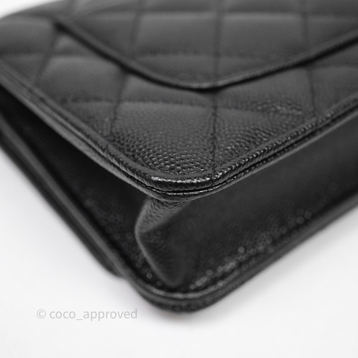 Chanel Quilted WOC with Charms Black Caviar Gold Hardware