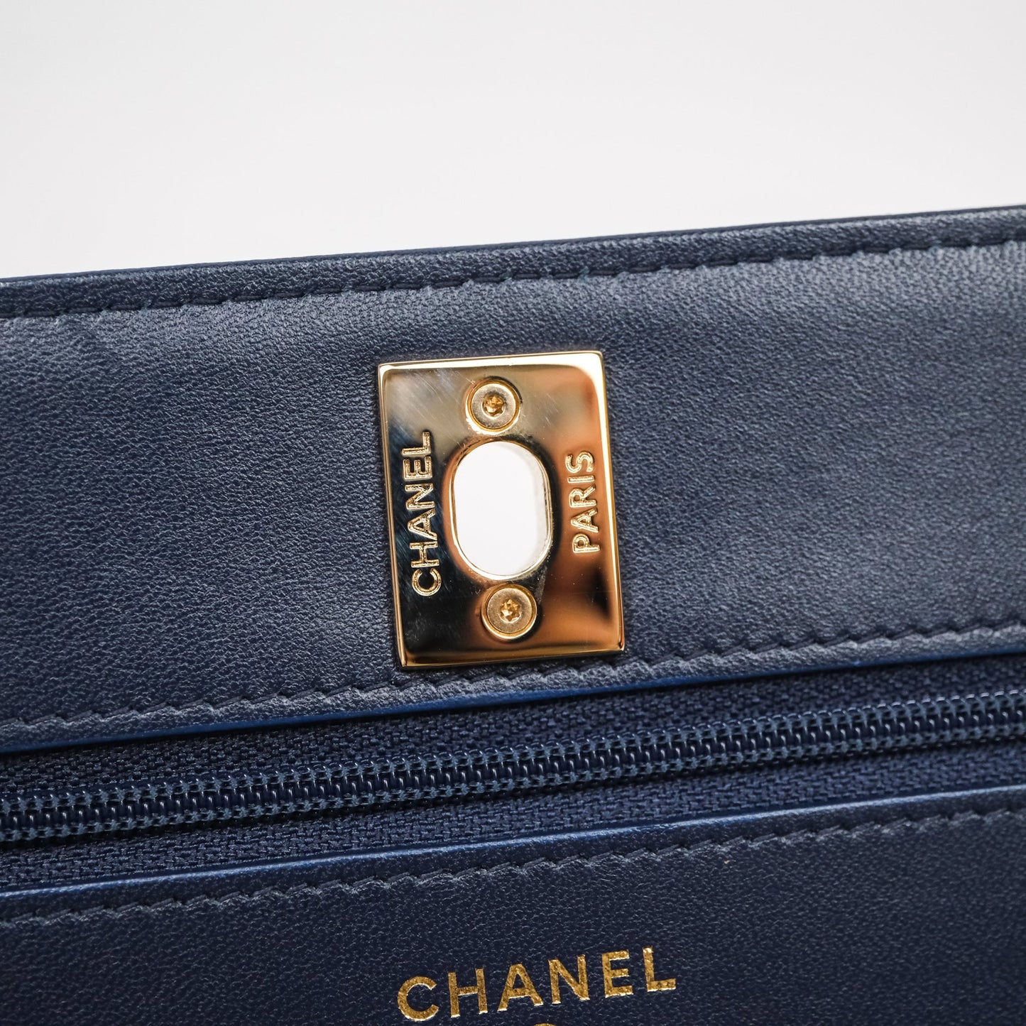Chanel Trendy CC WOC Wallet On Chain Navy Lambskin Gold Hardware