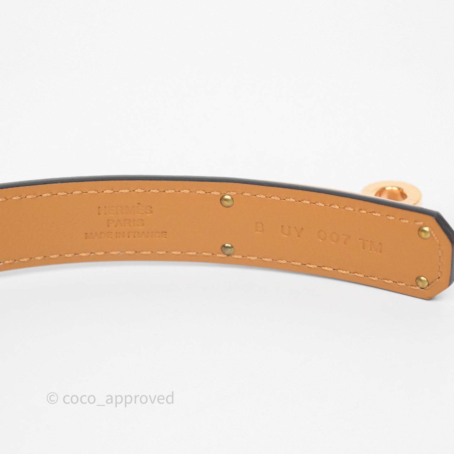 Hermès Kelly Buckle Belt Blanc 01 Epsom Rose Gold Hardware