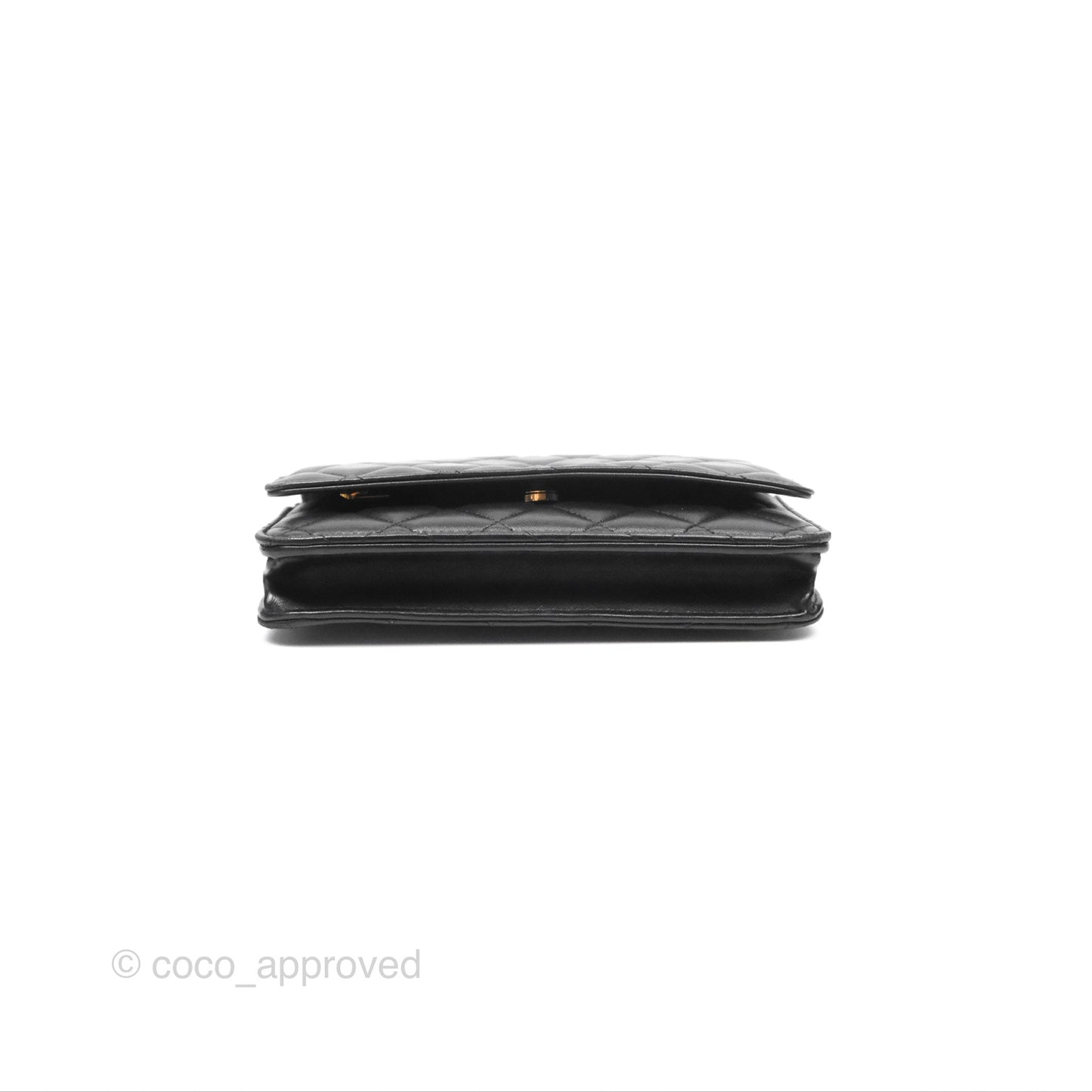 Chanel Quilted Classic WOC Black Lambskin Gold Hardware