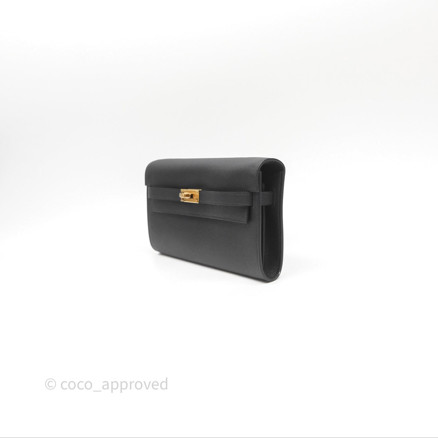 Hermès Kelly To Go Wallet Noir 89 Epsom Gold Hardware