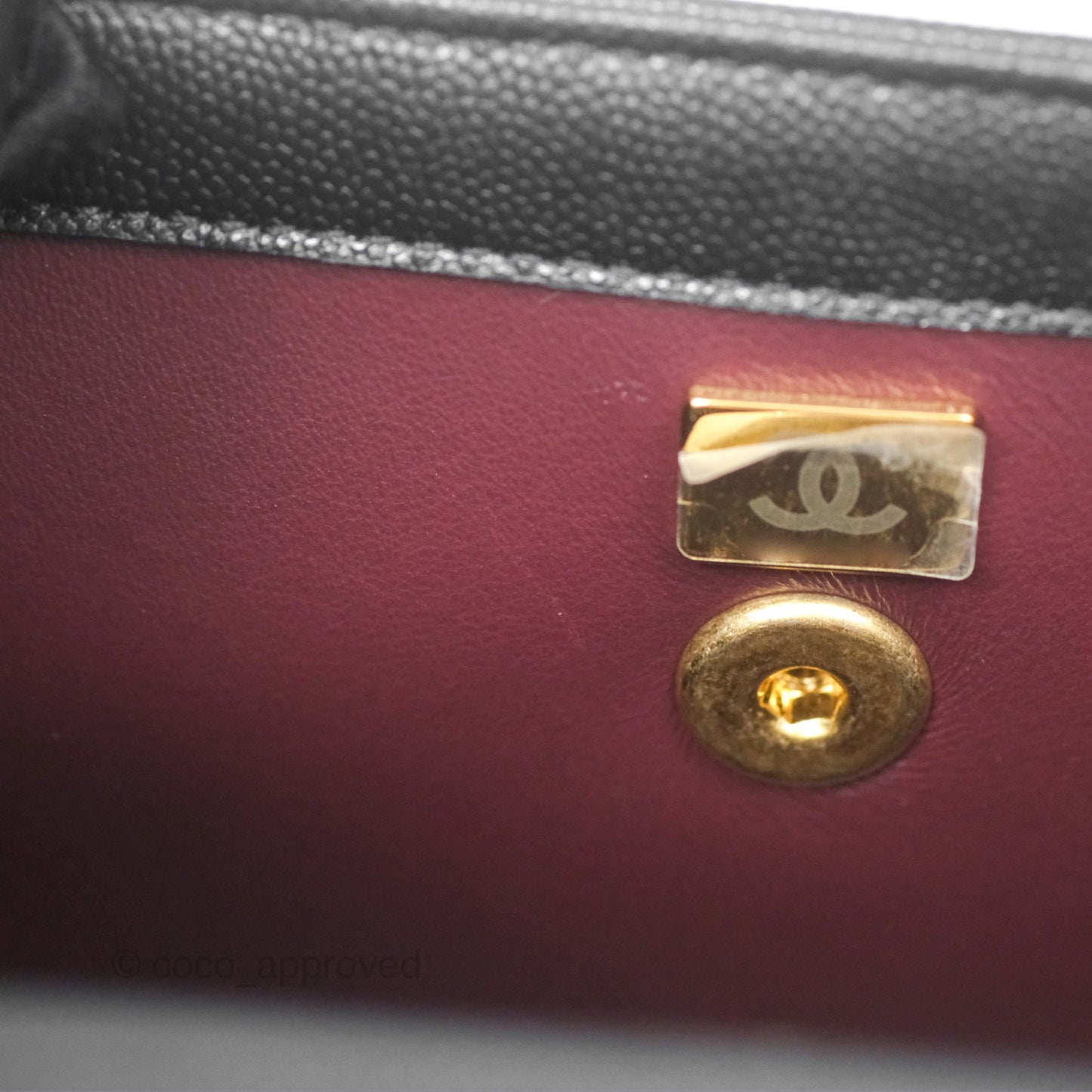 Chanel Chain Flap Bag Black Caviar Aged Gold Hardware 23A