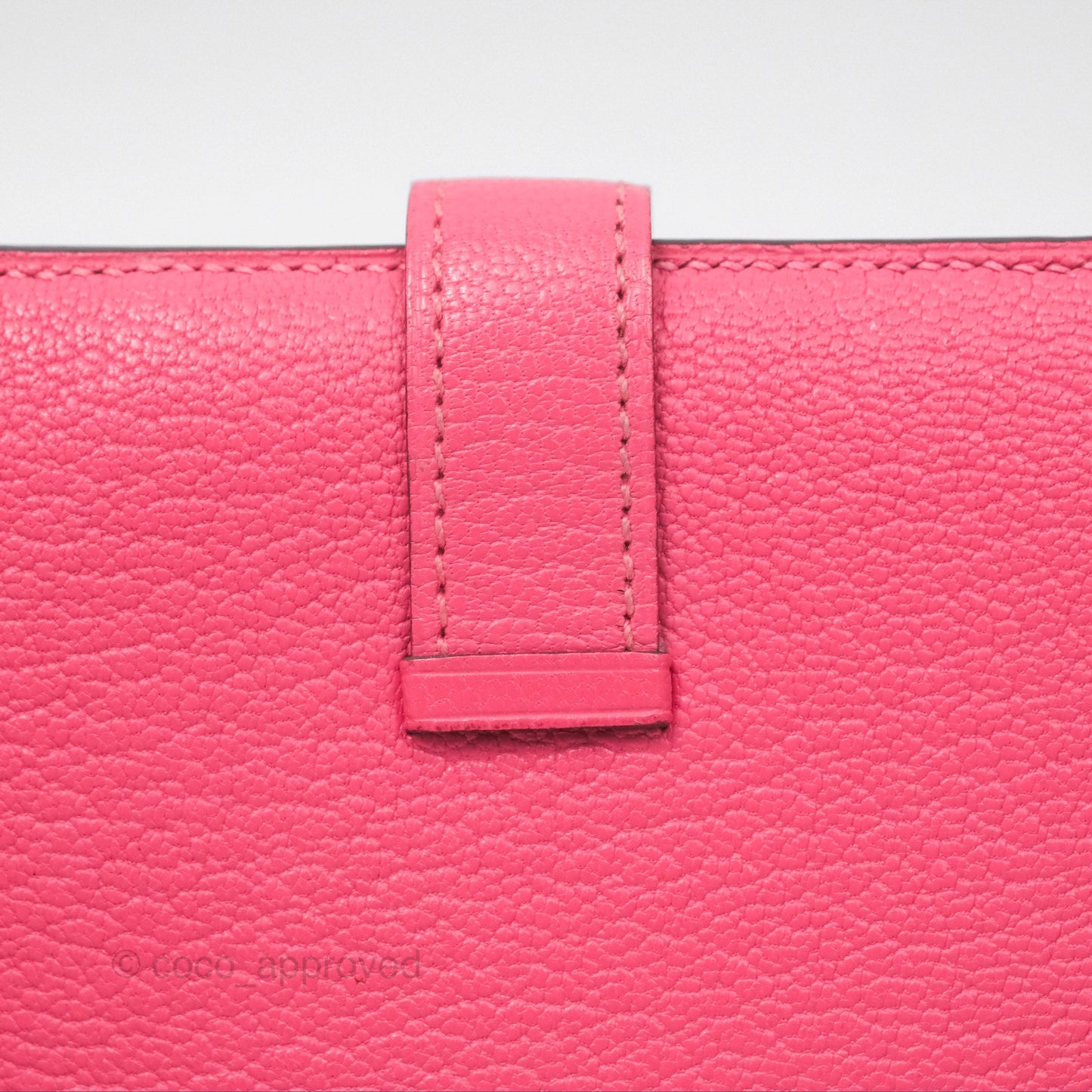 Hermes Bearn Compact Wallet Rose Azalee 8W Gold Hardware