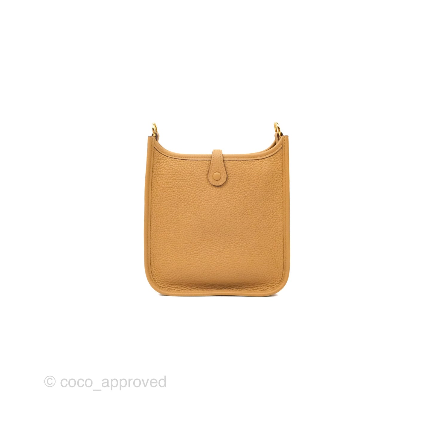 Hermès Mini Evelyne 16 Biscuit 48 Camel Clemence Gold Hardware