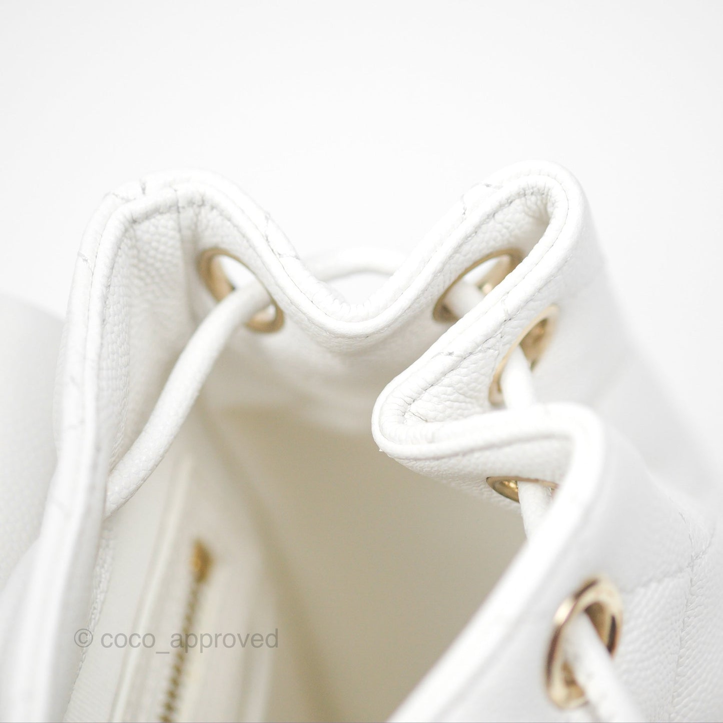 Chanel Mini Urban Spirit Backpack White Caviar Gold Hardware 23S