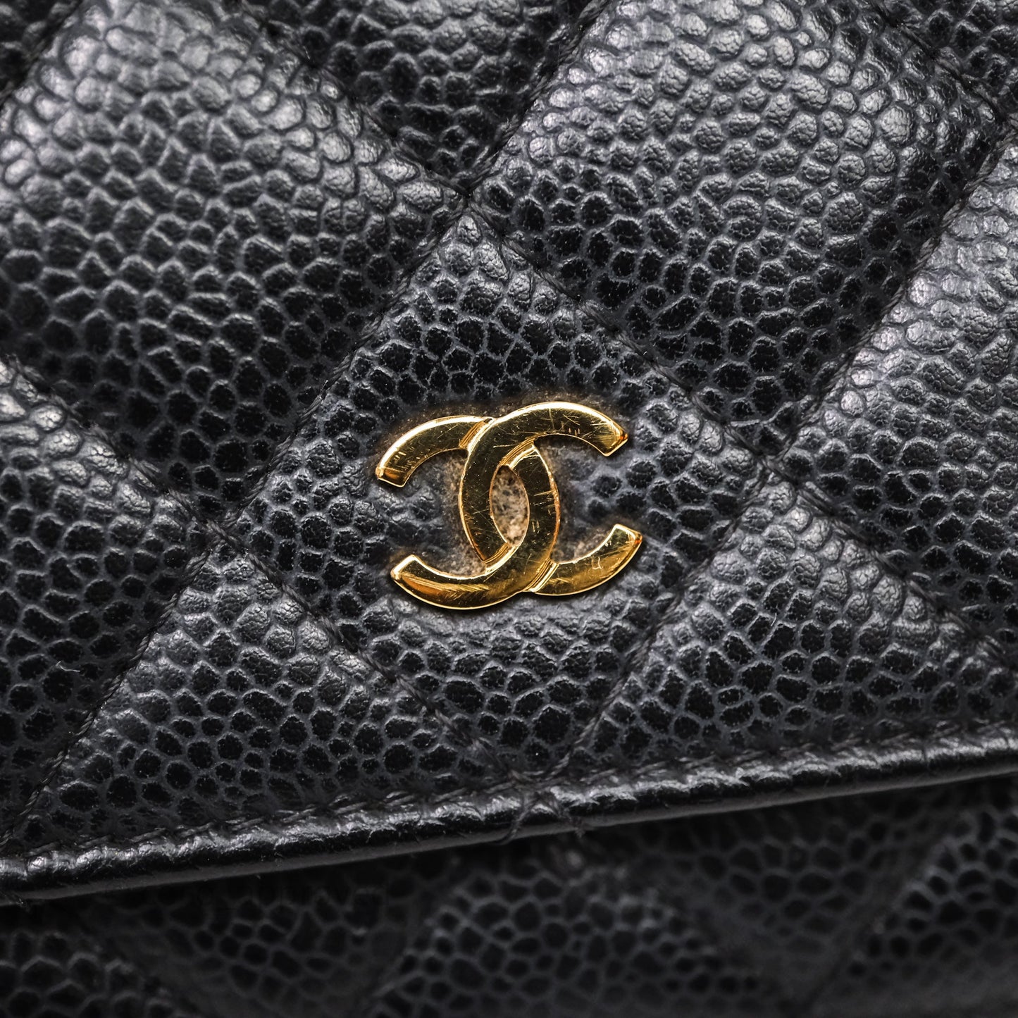 Chanel Classic Wallet On Chain WOC Quilted Black Caviar Gold Hardware