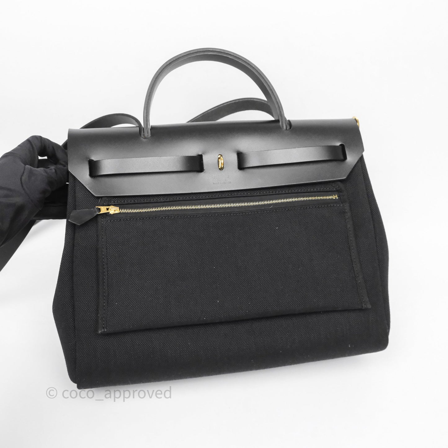 Hermès Herbag Zip 31 Noir 89 Canvas Gold Hardware