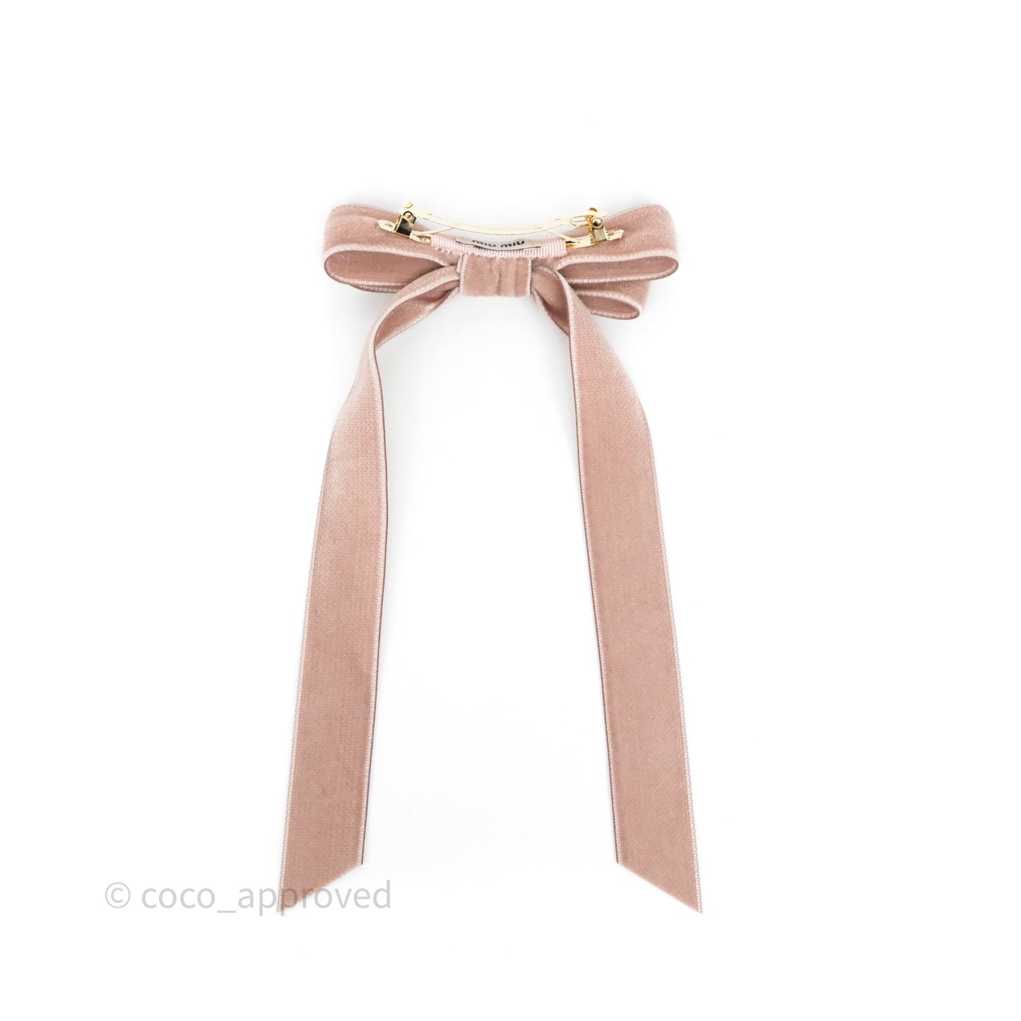 Miu Miu Velvet Hair Clip Alabaster Pink