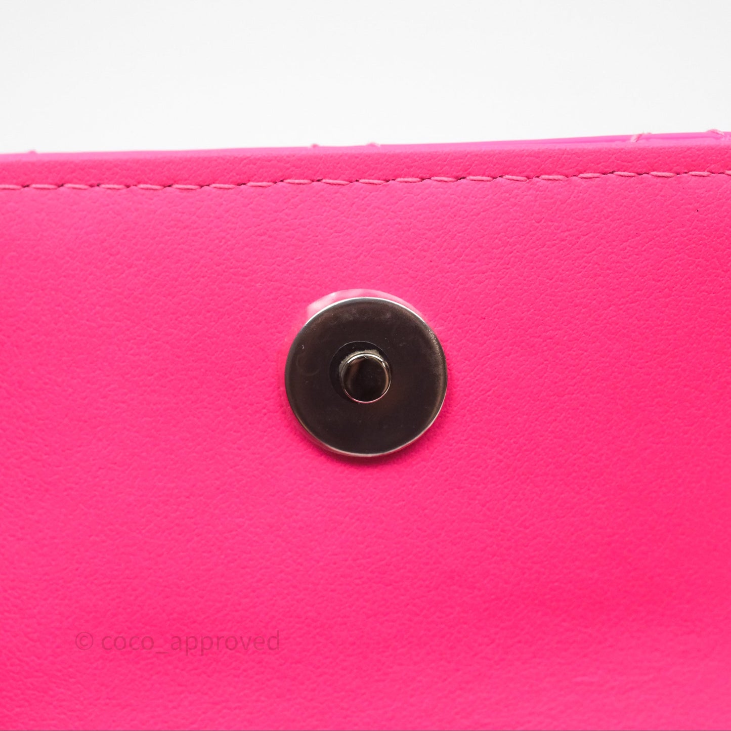 Chanel Double Waist Belt Bag Patent Pink / Black Silver Hardware