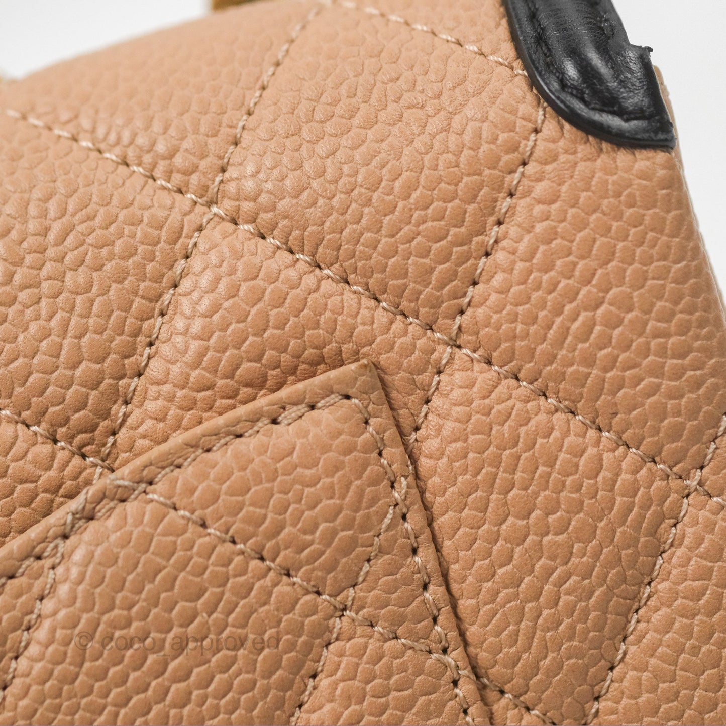 Chanel Quilted Small CC Filigree Flap Beige Black Caviar