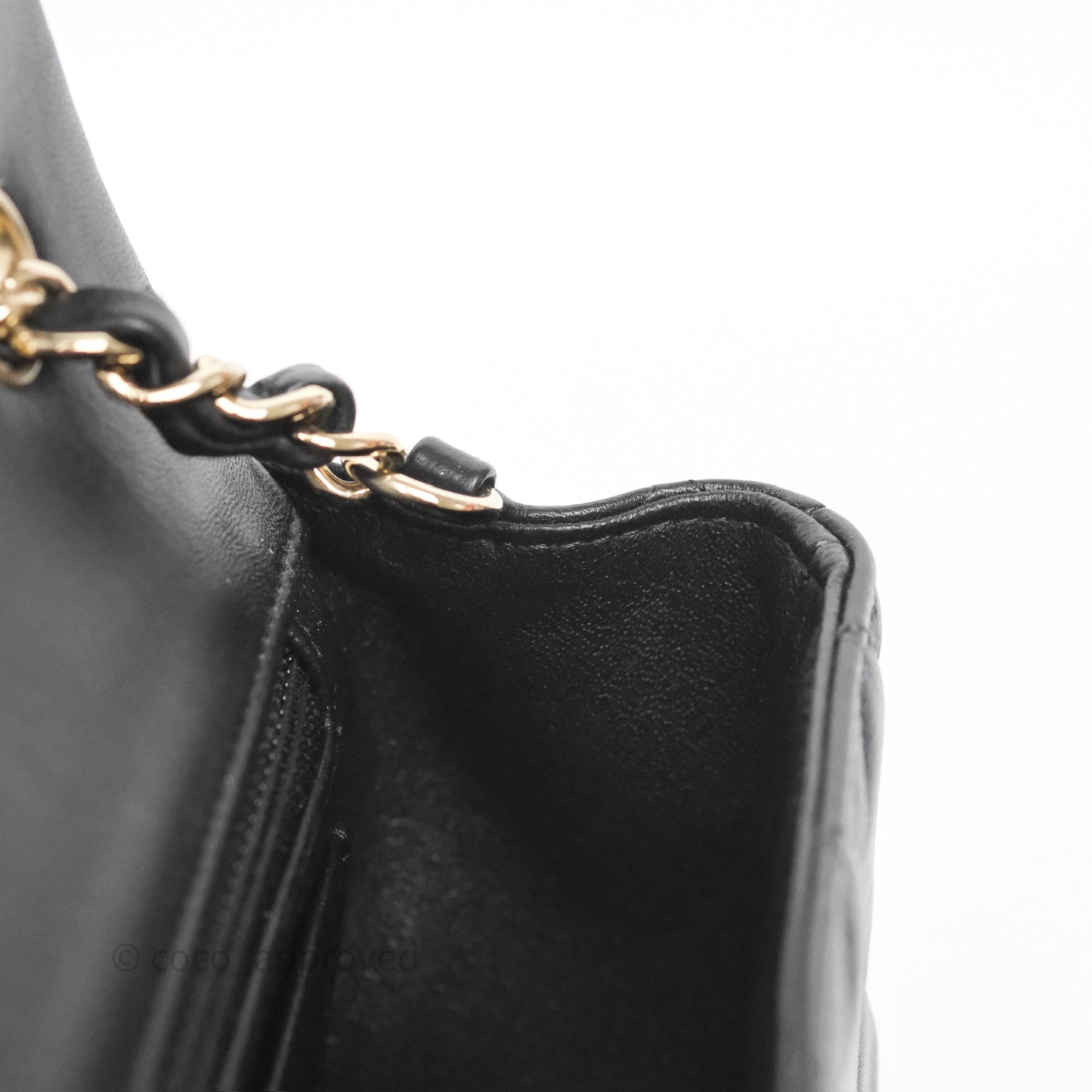 Chanel Mini Rectangular Quilted Black Lambskin Gold Hardware