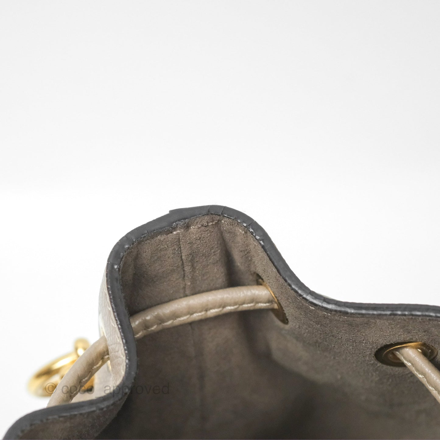 Fendi Mini Mon Tresor Bucket Bag Tortora Grained Calfskin
