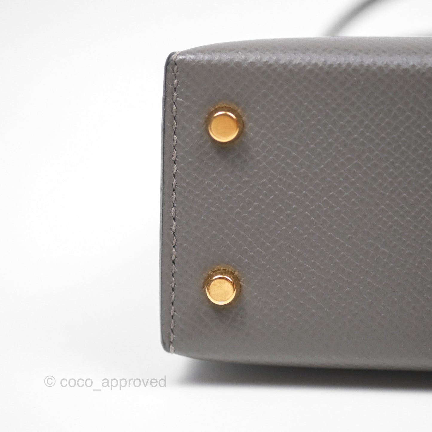 Hermès Mini Kelly II Gris Meyer 0L Epsom Gold Hardware