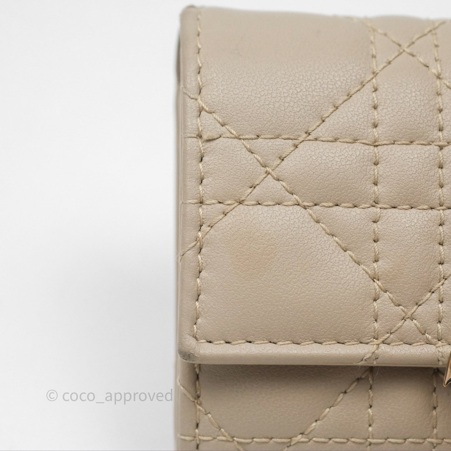 Christian Dior My Dior Glycine Wallet Powder Beige Cannage Lambskin