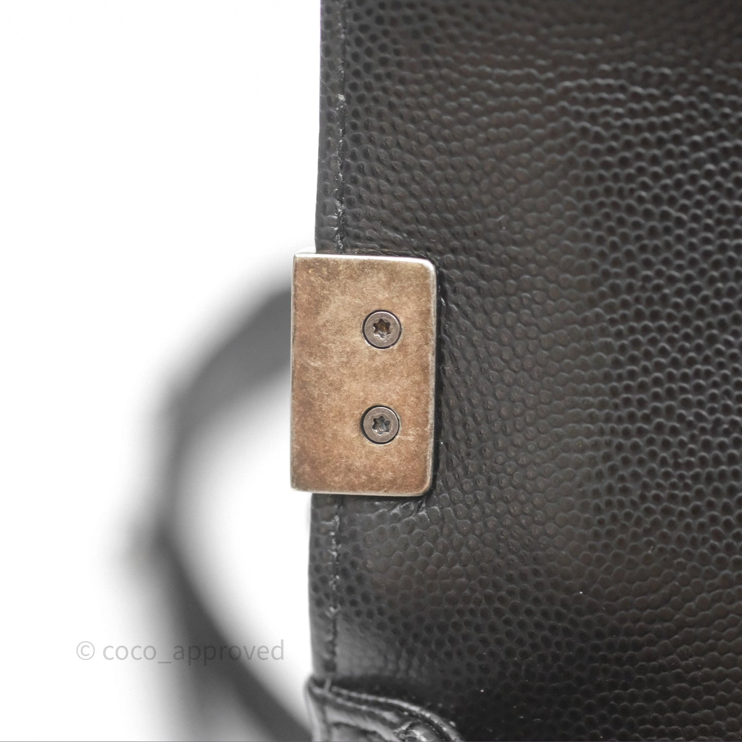 Chanel Small Boy Black Caviar Ruthenium Hardware