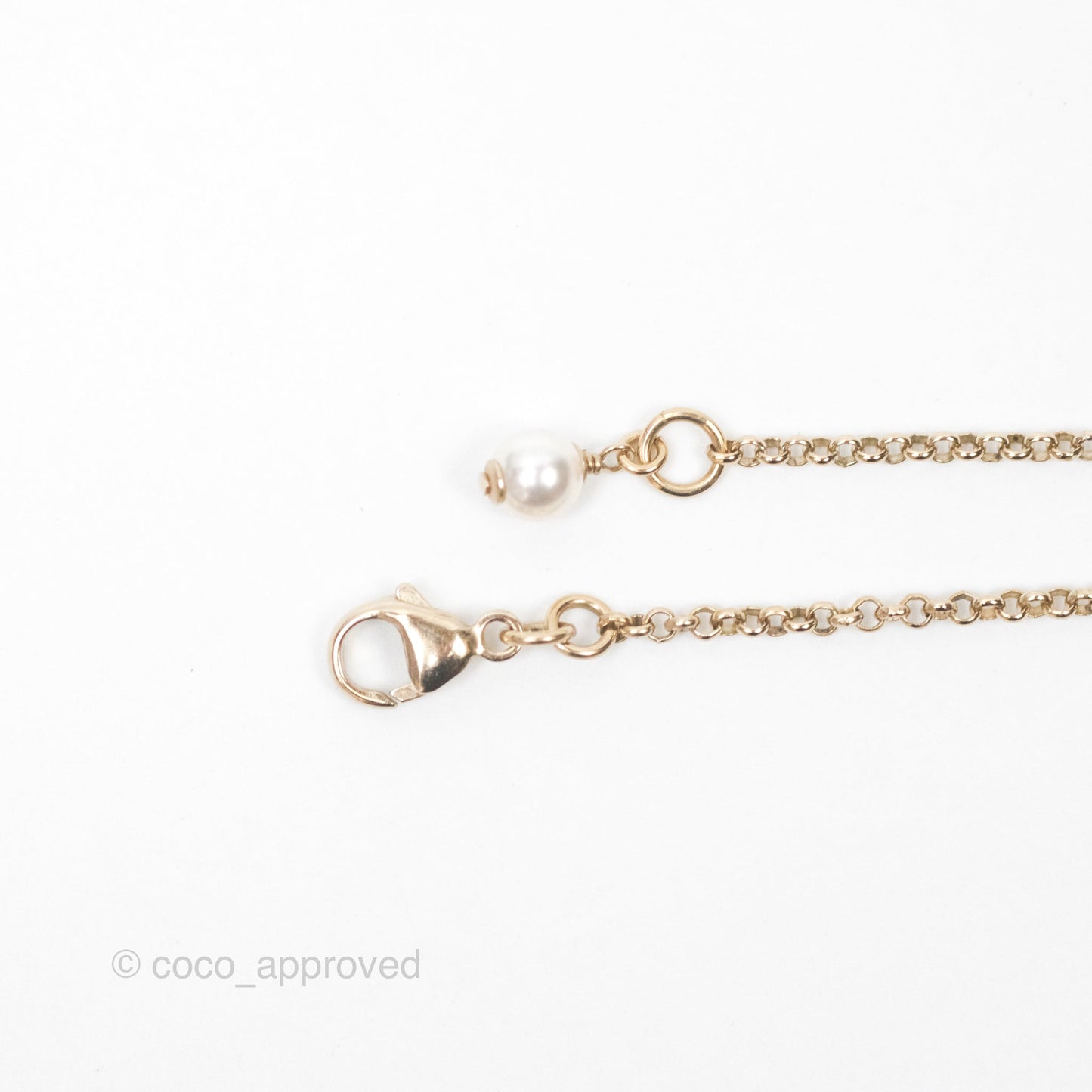 Chanel CC Pearl Necklace Gold Tone 20K