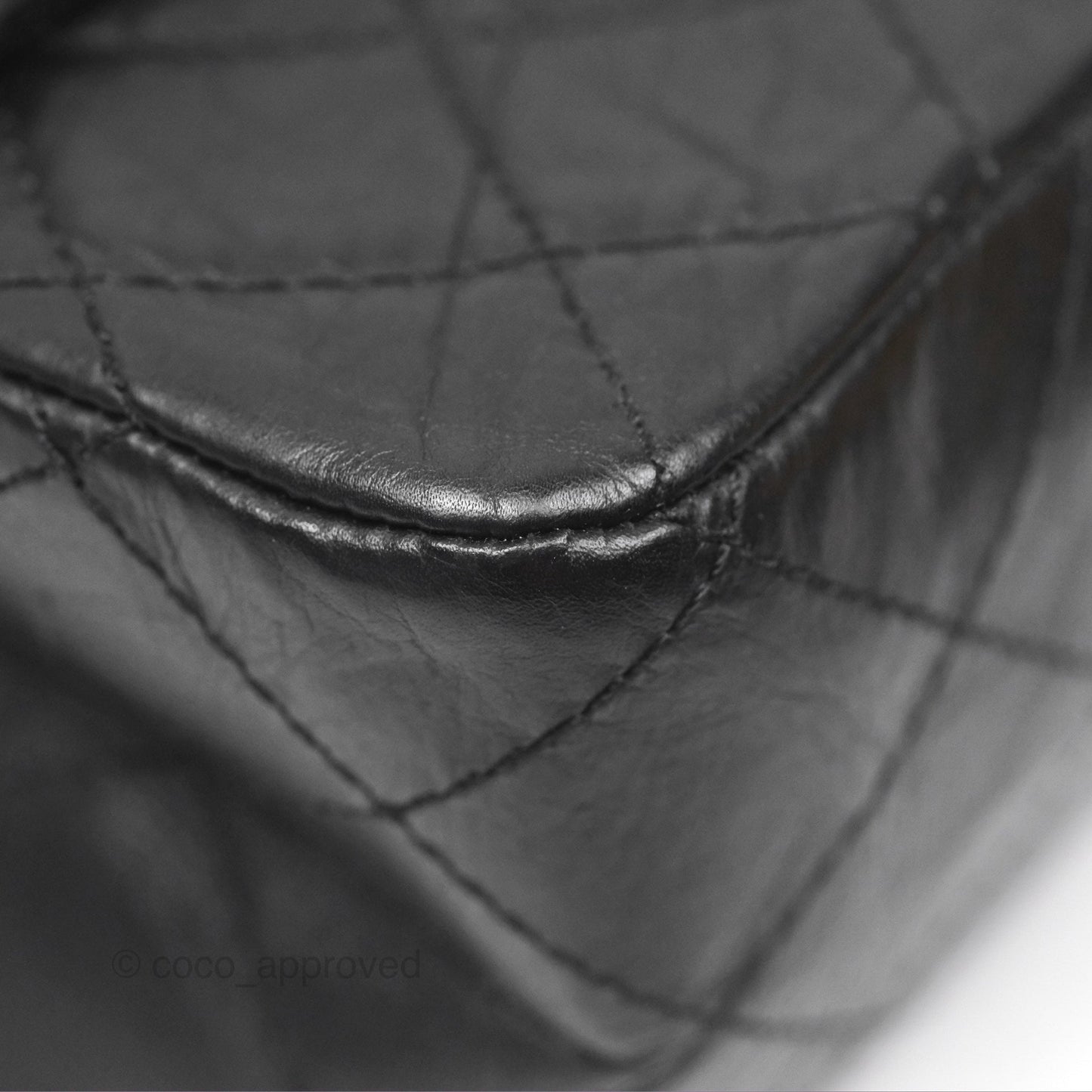 Chanel Reissue 227 Quilted Aged Calfskin Black Gold Hardware