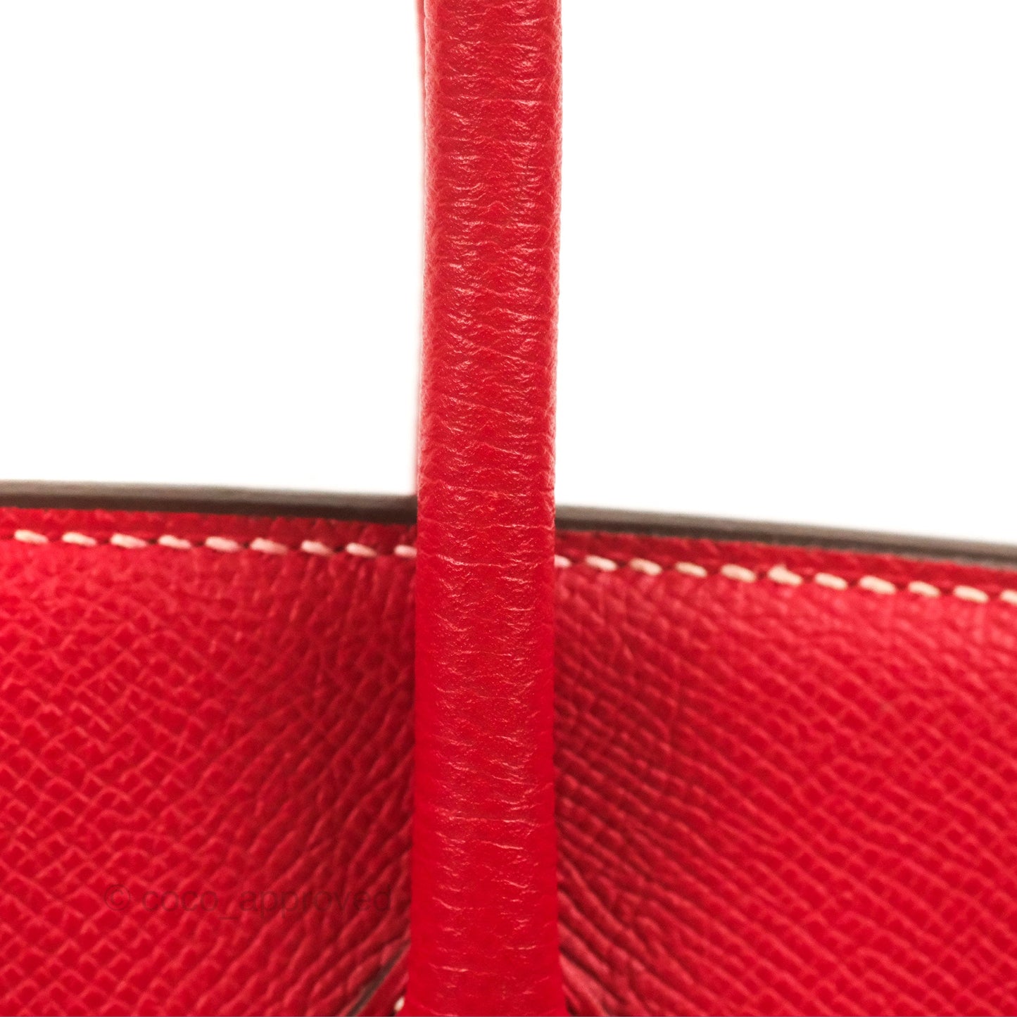 Hermès Candy Birkin 30 Rouge Casque/Blue Thalassa Epsom Permabrass Hardware