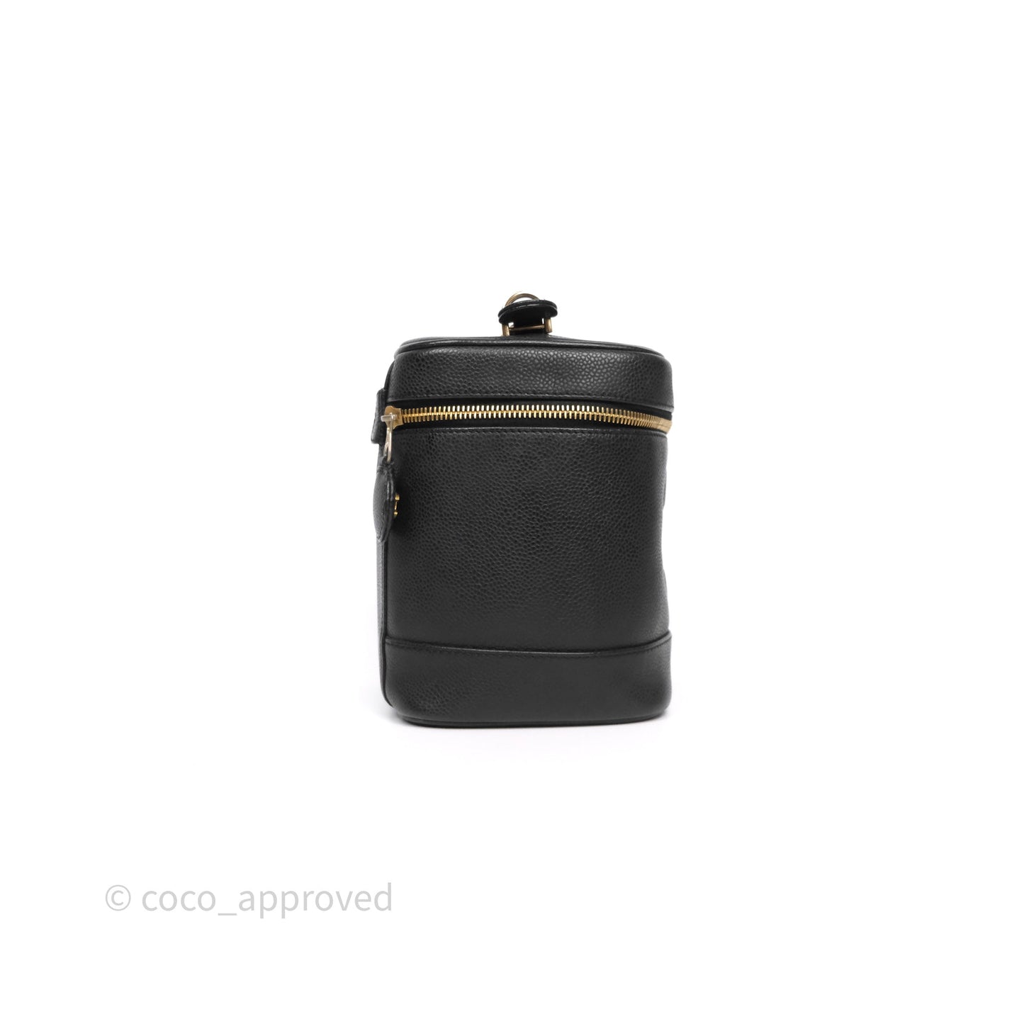 Chanel Vintage Vanity Case Black Caviar Gold Hardware