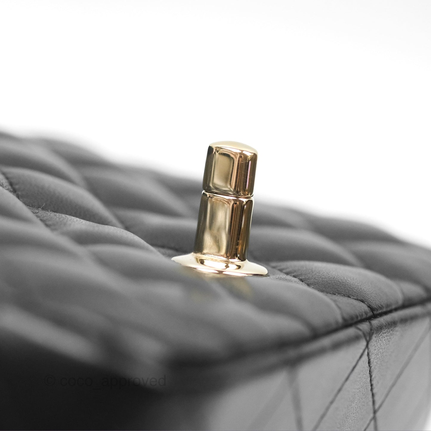 Chanel Mini Square Quilted Black Lambskin Gold Hardware