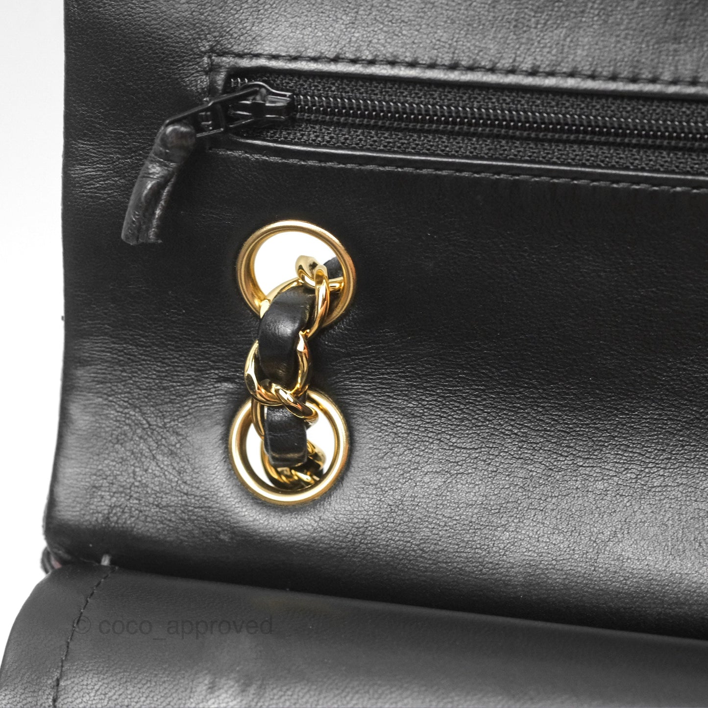 Chanel Classic M/L Medium Flap Quilted Black Lambskin Gold Hardware