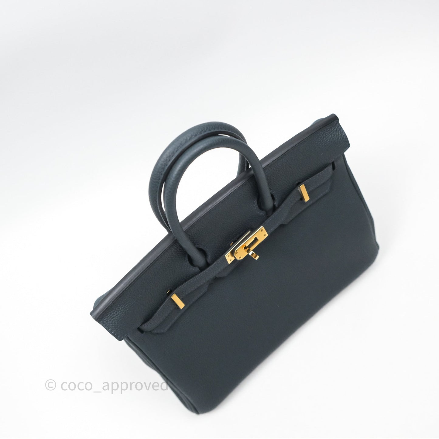 Hermès Birkin 25 Retourne Vert Rousseau V0 Togo Gold Hardware