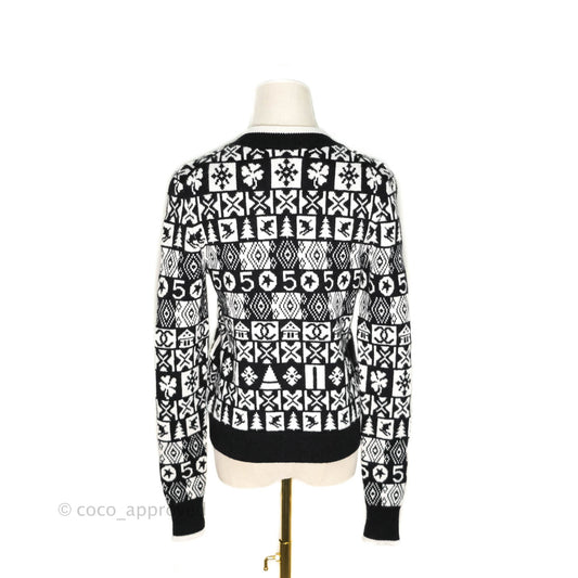 Chanel Black & White Cashmere Cardigan 19B