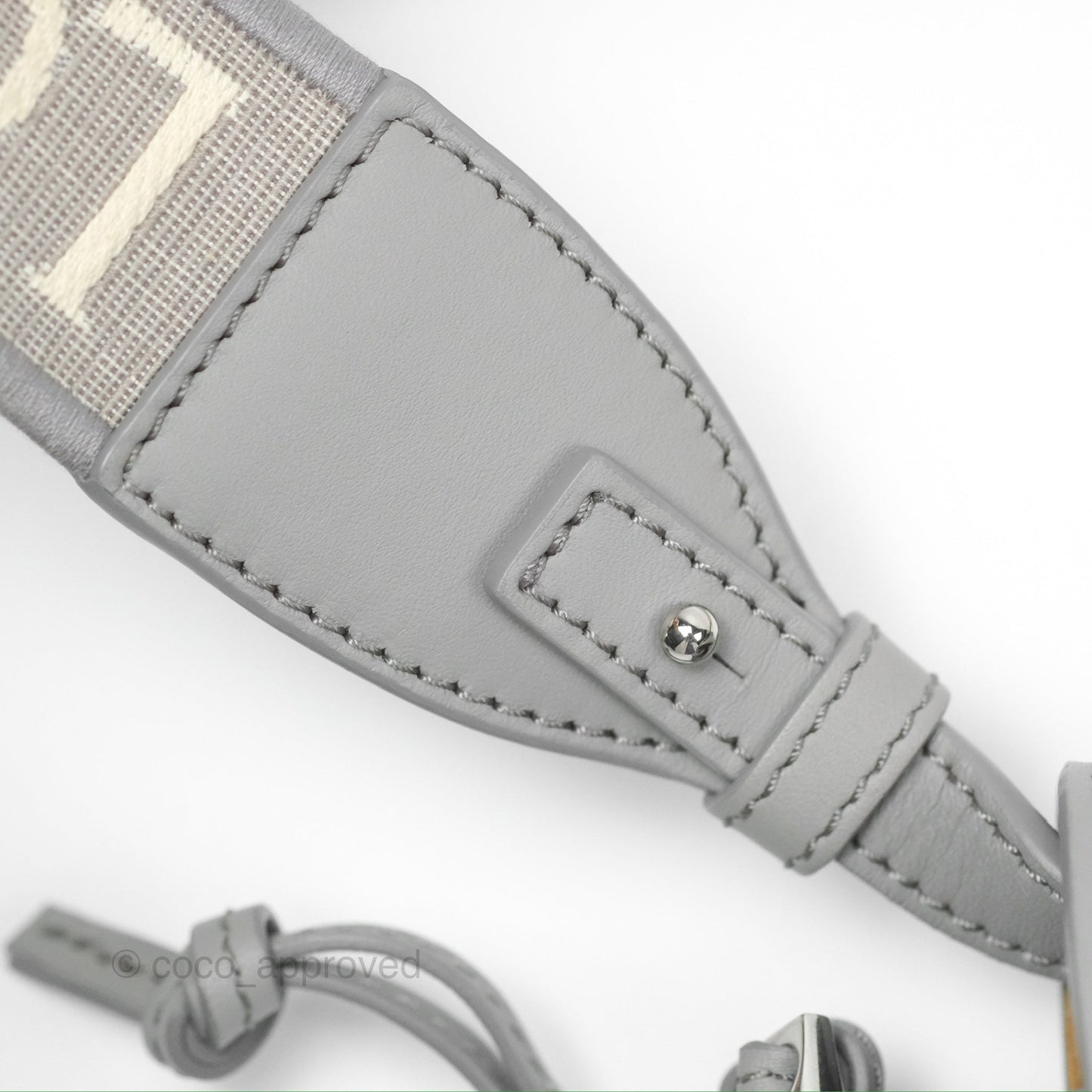 Loewe Mini Gate Dual Bag in Soft Calfskin & Jacquard Strap Light Grey