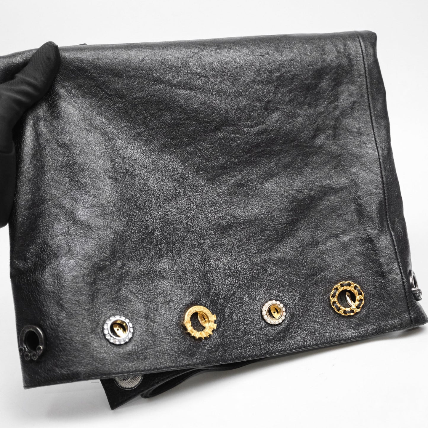 Chanel Leather Skirt Black Size 36