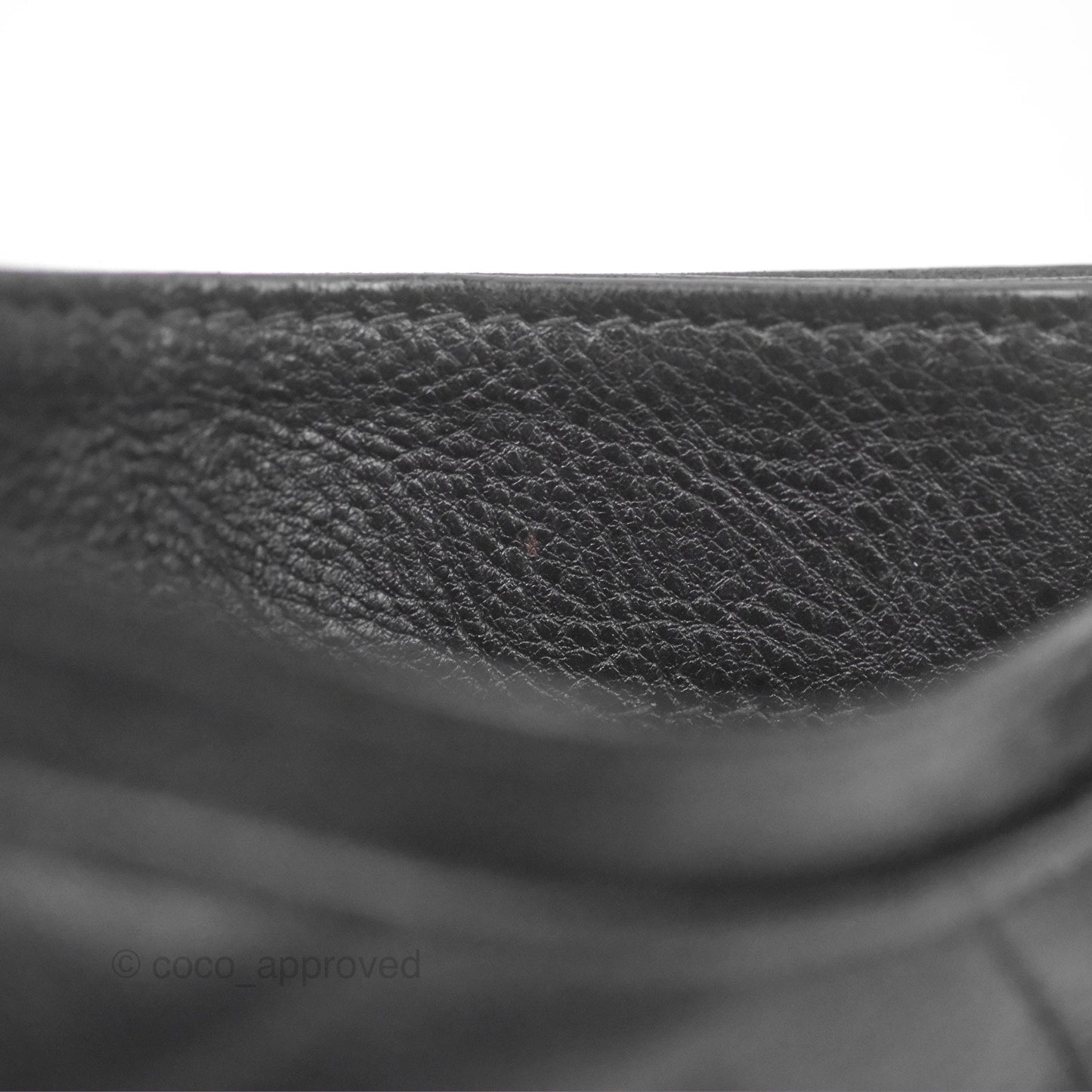Chanel Classic Flat Card Holder Chevron Black Calfskin Gold Hardware