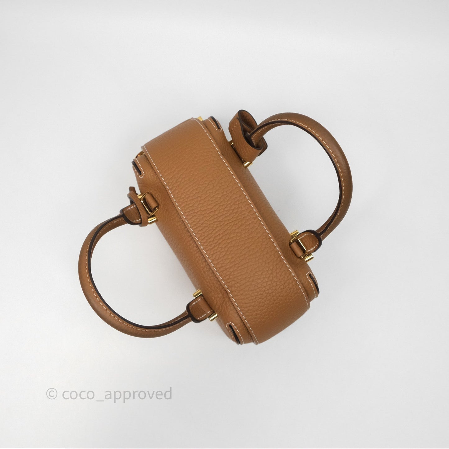 Delvaux Cool Box Nano Taurillon Soft Grained Calfskin Vegetal Ivory Gold Hardware
